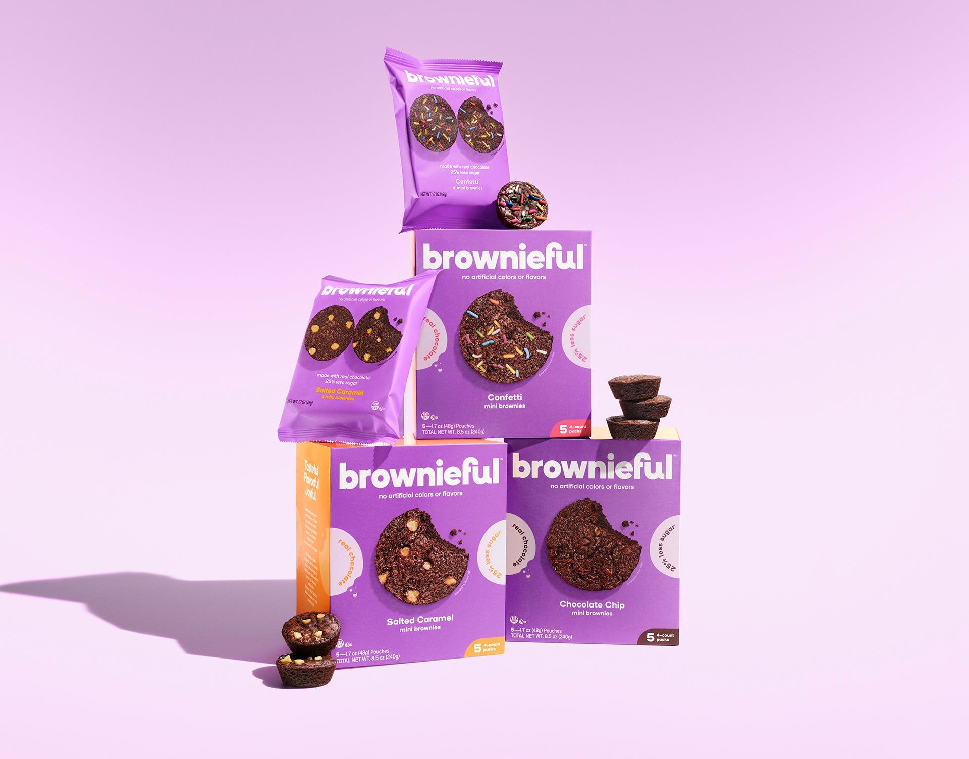 Brownieful Mini Brownies packaging lineup